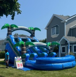 15ft Oasis Dual Lane Water slide W/Pool