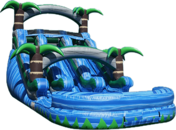 15ft Oasis Dual Lane Water slide W/Pool