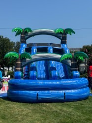 15ft Oasis Dual Lane Water slide W/Pool