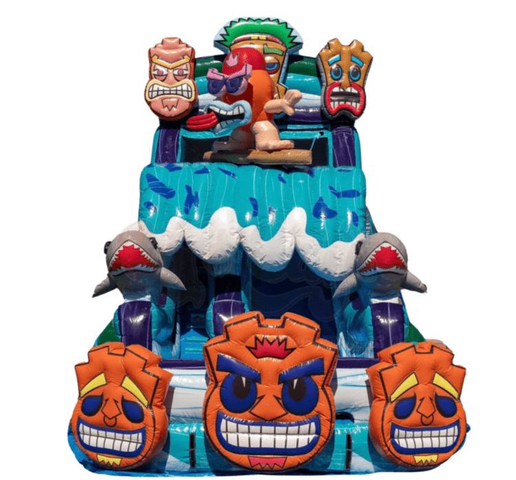 15Ft Tiki Tovi's Dual Lane Slide W/Pool